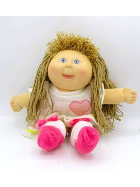 Hasbro 1991 First Edition Pretty Crimp N Curl Blonde Doll CPK Dress Lavender Eye